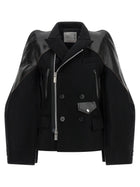 Sacai Melton Wool Jacket Black, view 2