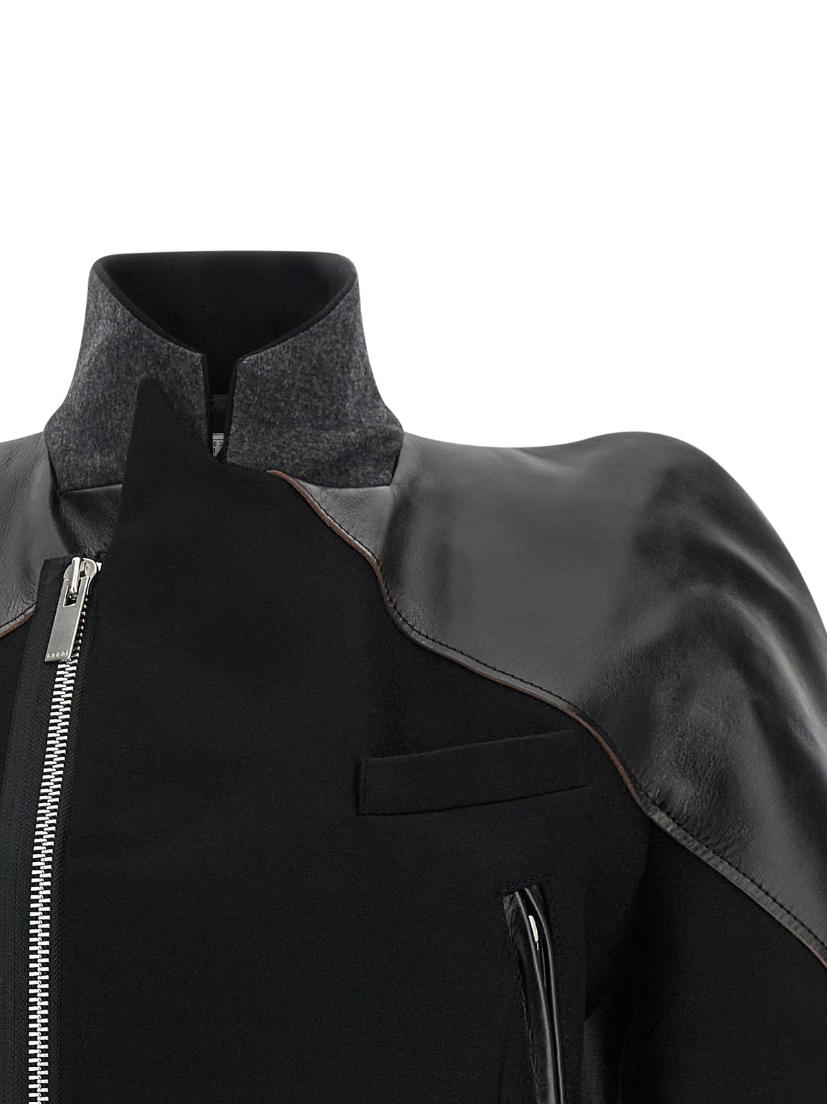 Sacai Melton Wool Jacket Black, view 4