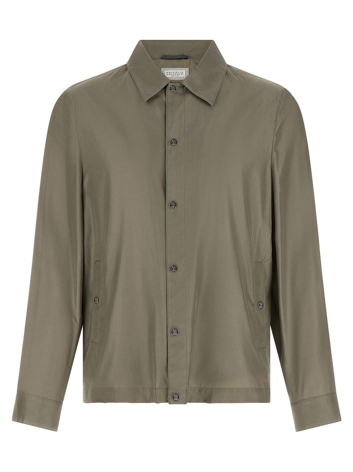 Brunello Cucinelli Membrane Silk Jacket Green
