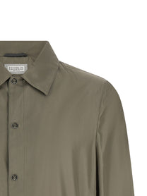 Brunello Cucinelli Membrane Silk Jacket Green