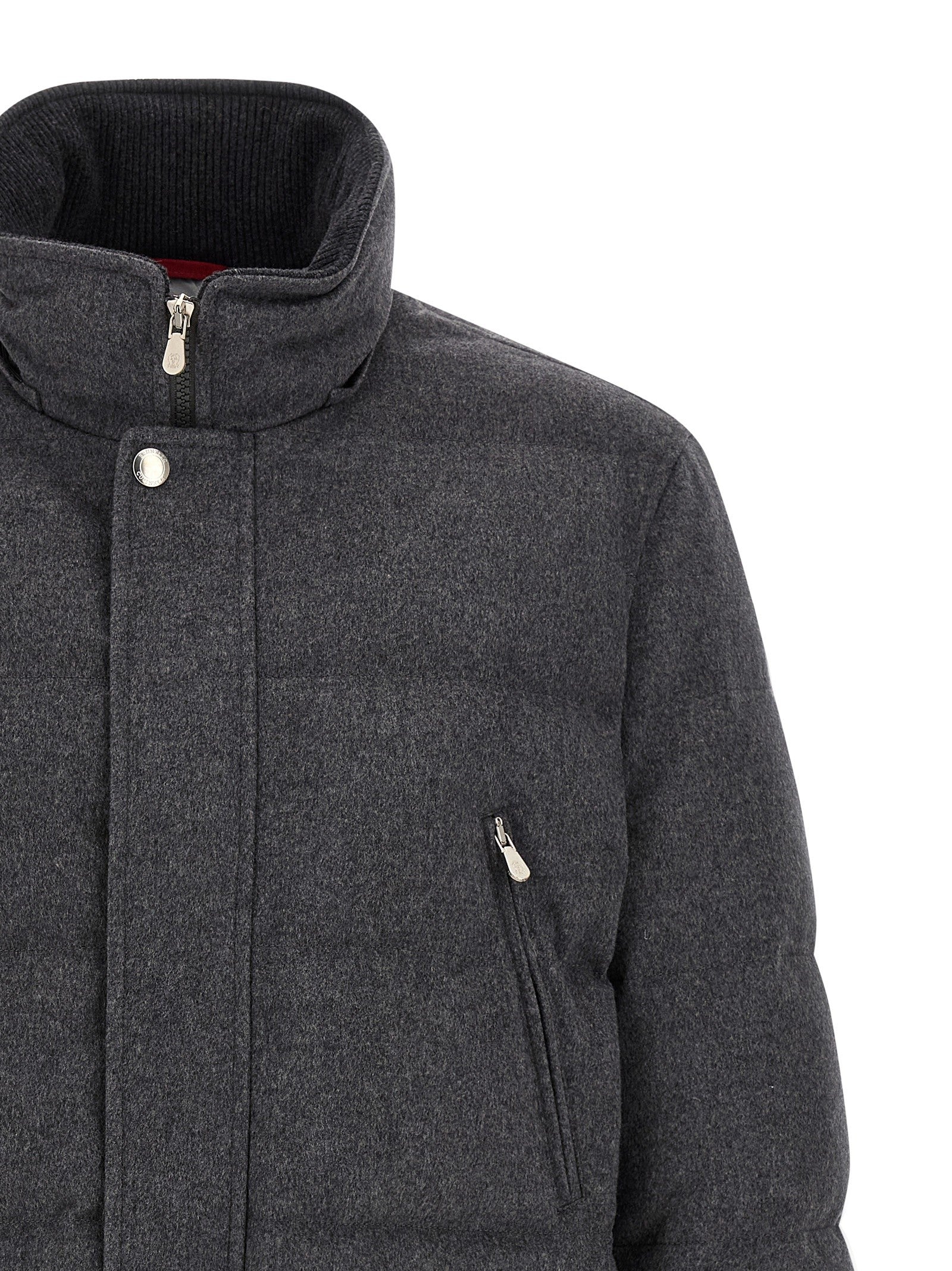 Brunello Cucinelli Membrane Wool Flannel Parka Grey