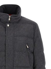 Brunello Cucinelli Membrane Wool Flannel Parka Grey