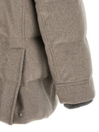 Brunello Cucinelli Membrane Wool Flannel Parka Beige
