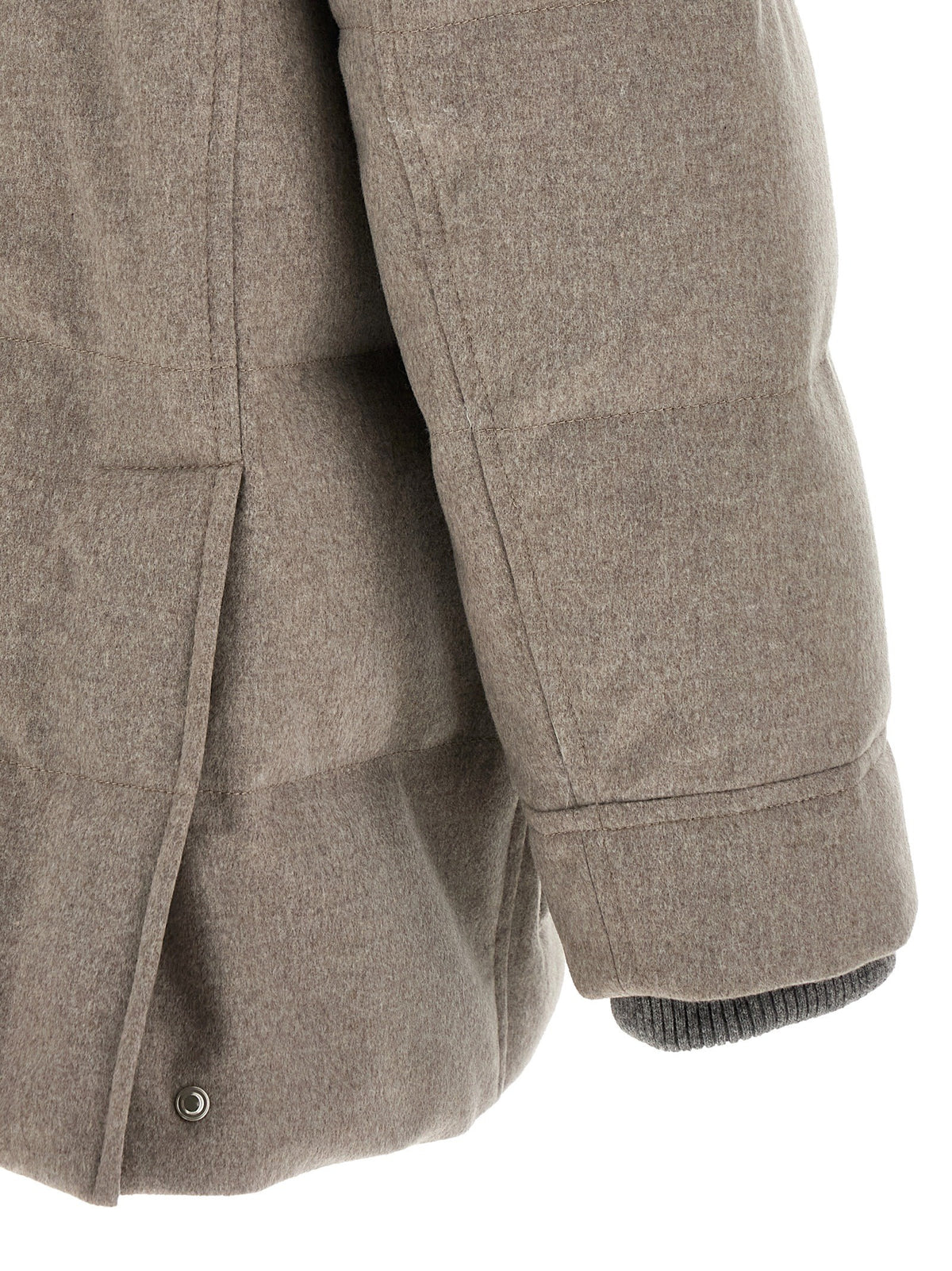 Brunello Cucinelli Membrane Wool Flannel Parka Beige