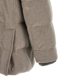 Brunello Cucinelli Membrane Wool Flannel Parka Beige
