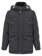 Brunello Cucinelli Membrane Wool Flannel Parka Grey