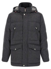 Brunello Cucinelli Membrane Wool Flannel Parka Grey