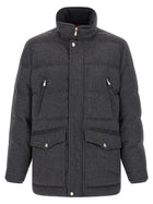 Brunello Cucinelli Membrane Wool Flannel Parka Grey, view 2