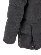 Brunello Cucinelli Membrane Wool Flannel Parka Grey, view 5
