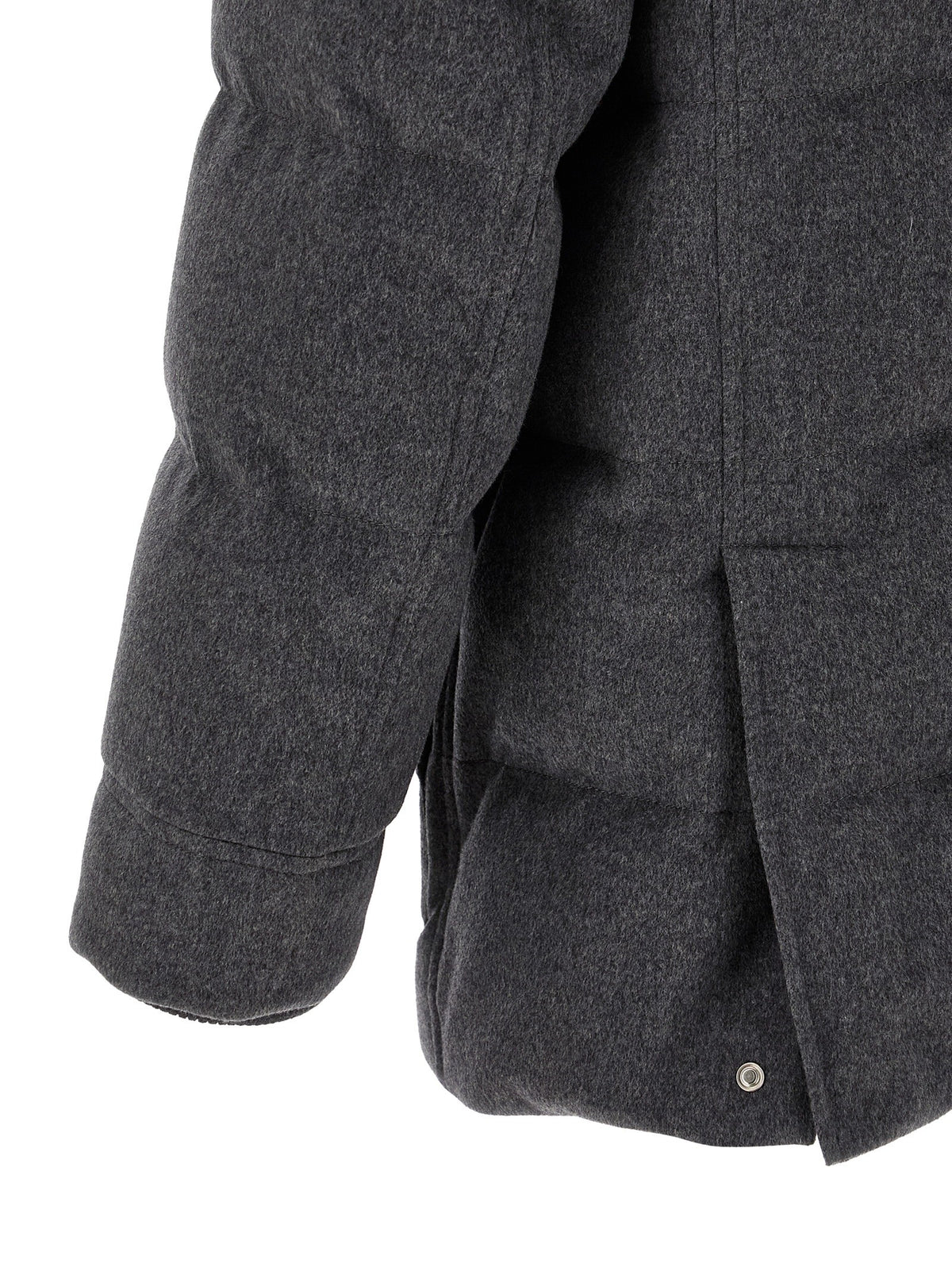 Brunello Cucinelli Membrane Wool Flannel Parka Grey, view 5