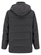 Brunello Cucinelli Membrane Wool Flannel Parka Grey, view 3