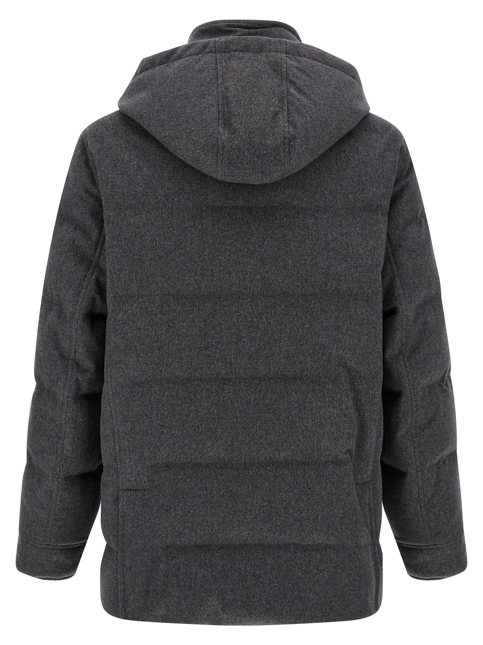 Brunello Cucinelli Membrane Wool Flannel Parka Grey