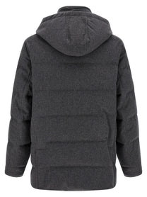 Brunello Cucinelli Membrane Wool Flannel Parka Grey