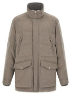 Brunello Cucinelli Membrane Wool Flannel Parka Beige