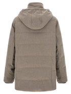 Brunello Cucinelli Membrane Wool Flannel Parka Beige