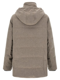 Brunello Cucinelli Membrane Wool Flannel Parka Beige