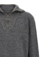 Maison Margiela Men's Ribbed Linen and Wool Blend Sweater Brown, view 3