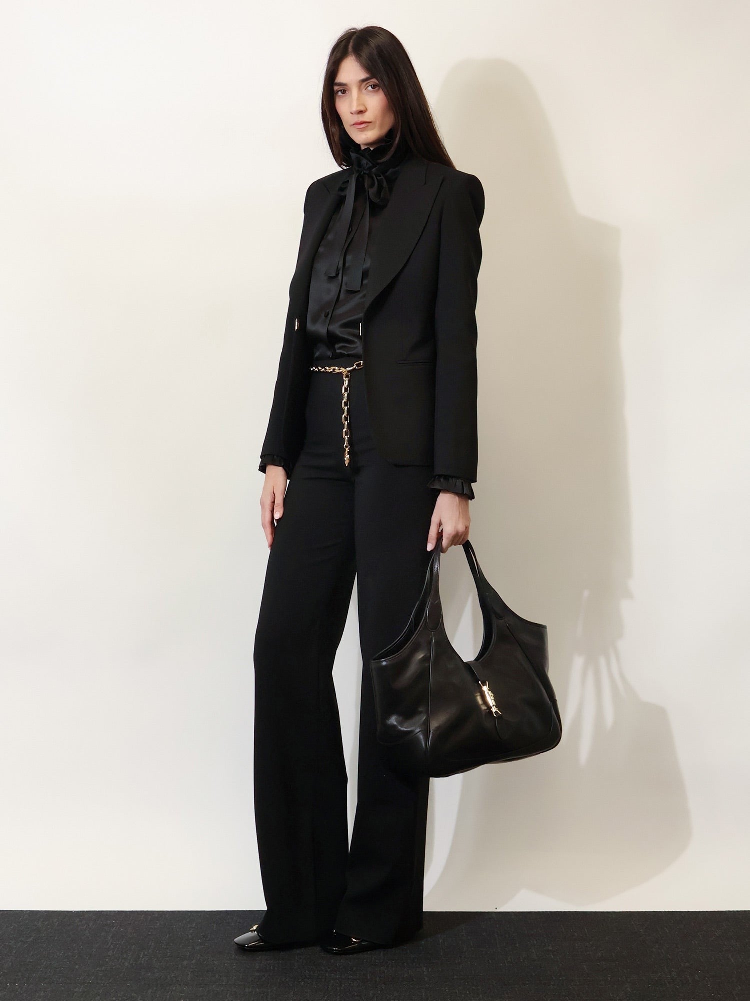 Gucci Women's Mercato Leather Shoulder Bag Black