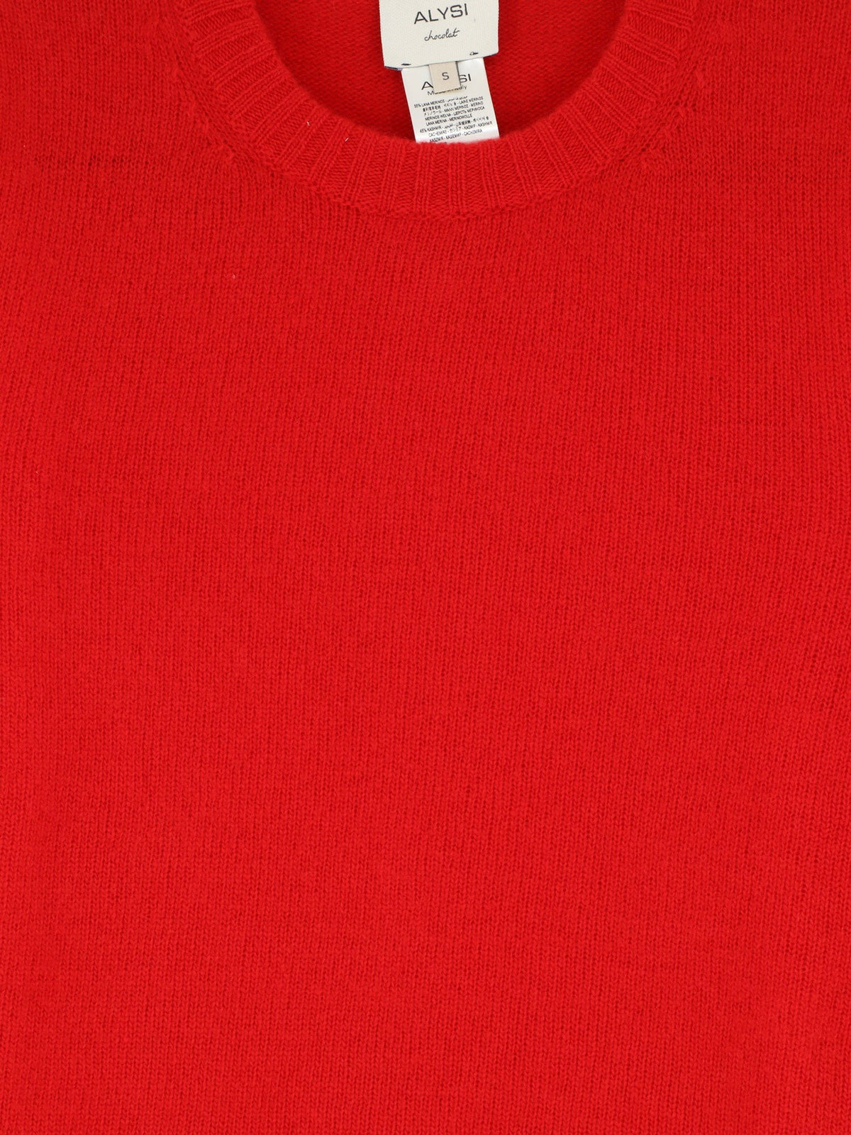 Alysi Women's Merino Wool and Cashmere Blend Sweater Red
