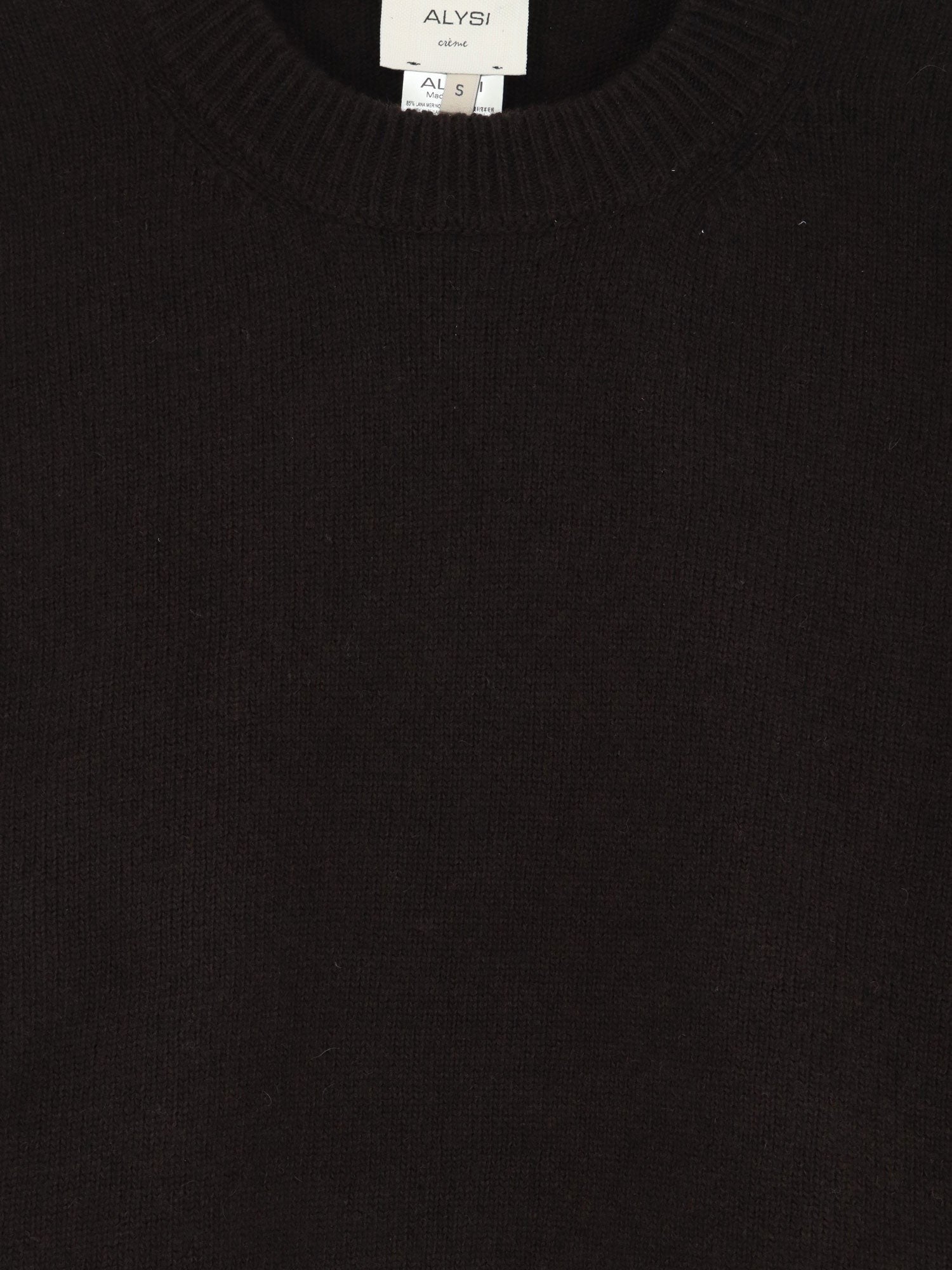 Alysi Women's Merino Wool and Cashmere Blend Sweater Brown