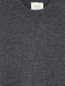 Alysi Women's Merino Wool and Cashmere Blend Sweater Grey