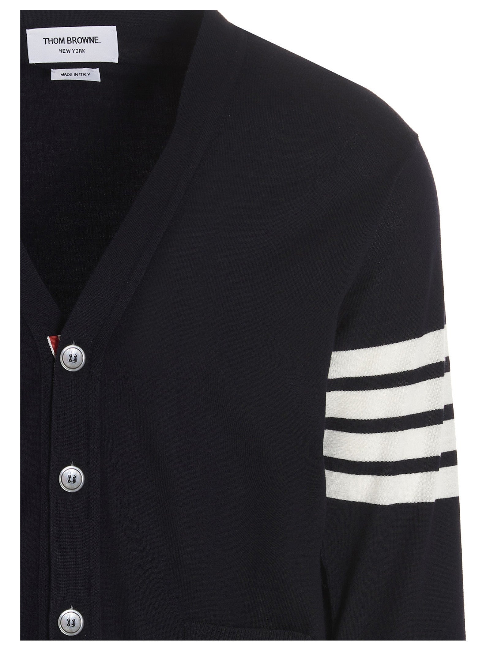 Thom Browne Merino Wool Cardigan Blue