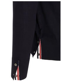 Thom Browne Merino Wool Cardigan Blue