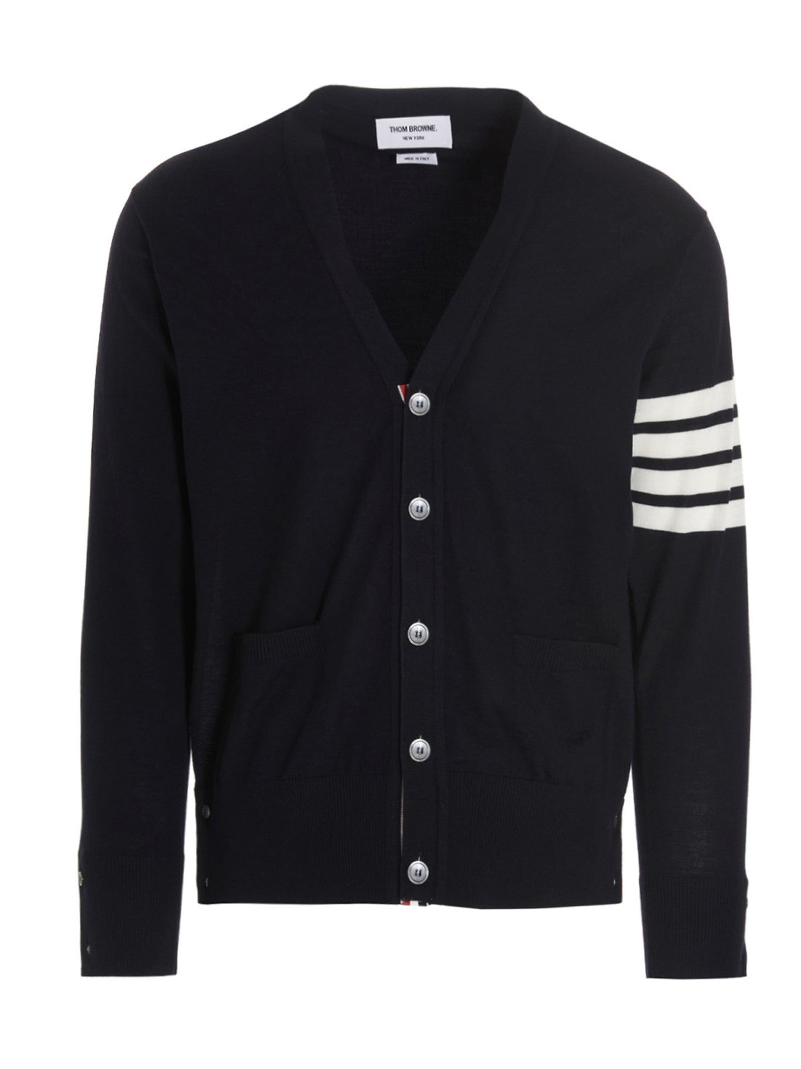 Thom Browne Merino Wool Cardigan Blue