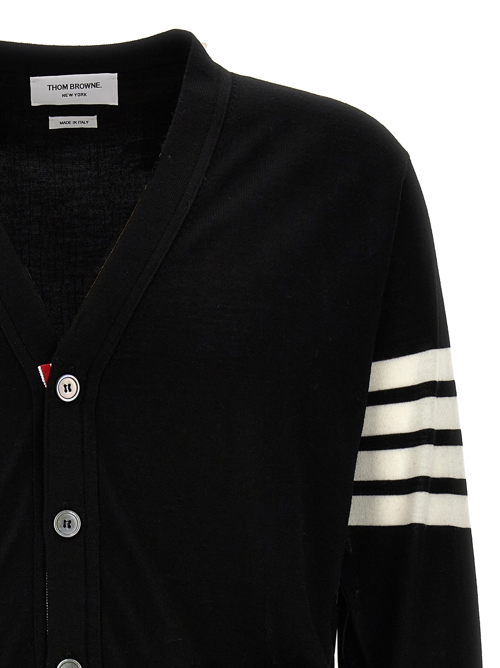 Thom Browne Merino Wool Cardigan Black