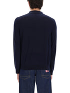 Paul Smith Men's Merino Wool Polo Shirt Blue, view 5