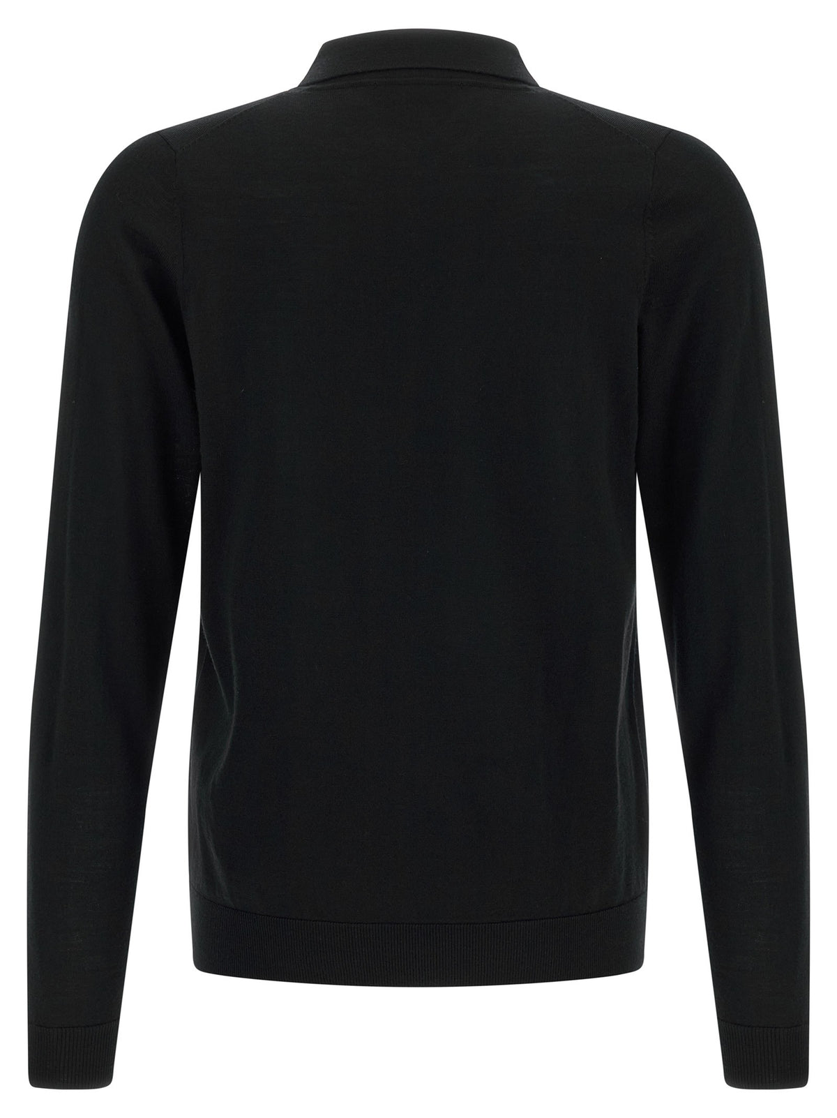 Larmeri Studio Merino Wool Polo Shirt Black, view 2