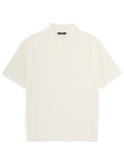 Balmain Men's Merino Wool Polo Shirt White