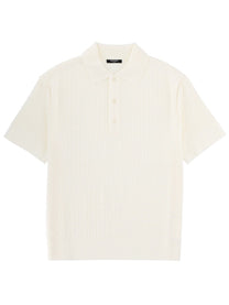 Balmain Men's Merino Wool Polo Shirt White