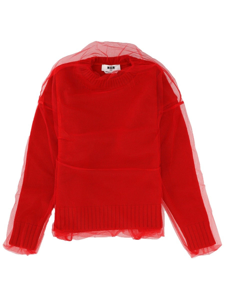 msgm Women's Merino Wool Sweater Red msgm