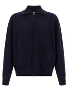 Oliver Lattughi Merino Wool Zip Sweater Blue