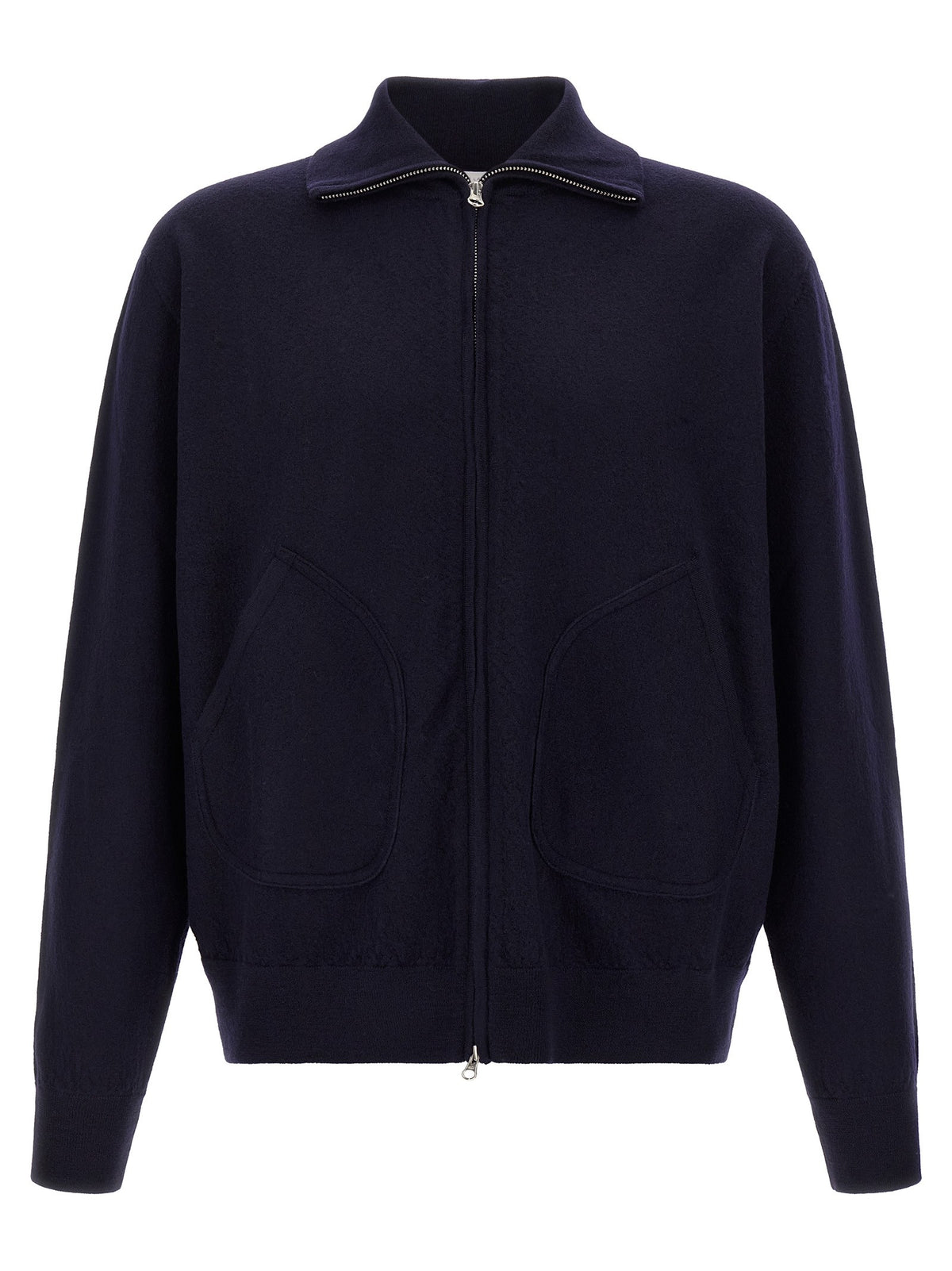 Oliver Lattughi Merino Wool Zip Sweater Blue