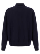 Oliver Lattughi Merino Wool Zip Sweater Blue