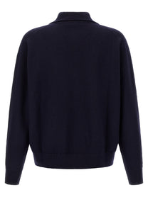 Oliver Lattughi Merino Wool Zip Sweater Blue