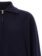 Oliver Lattughi Merino Wool Zip Sweater Blue