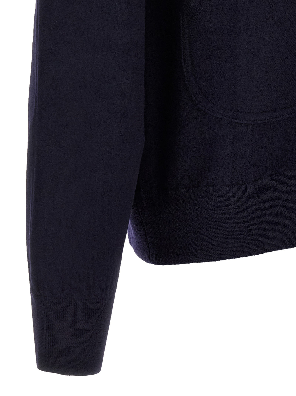 Oliver Lattughi Merino Wool Zip Sweater Blue