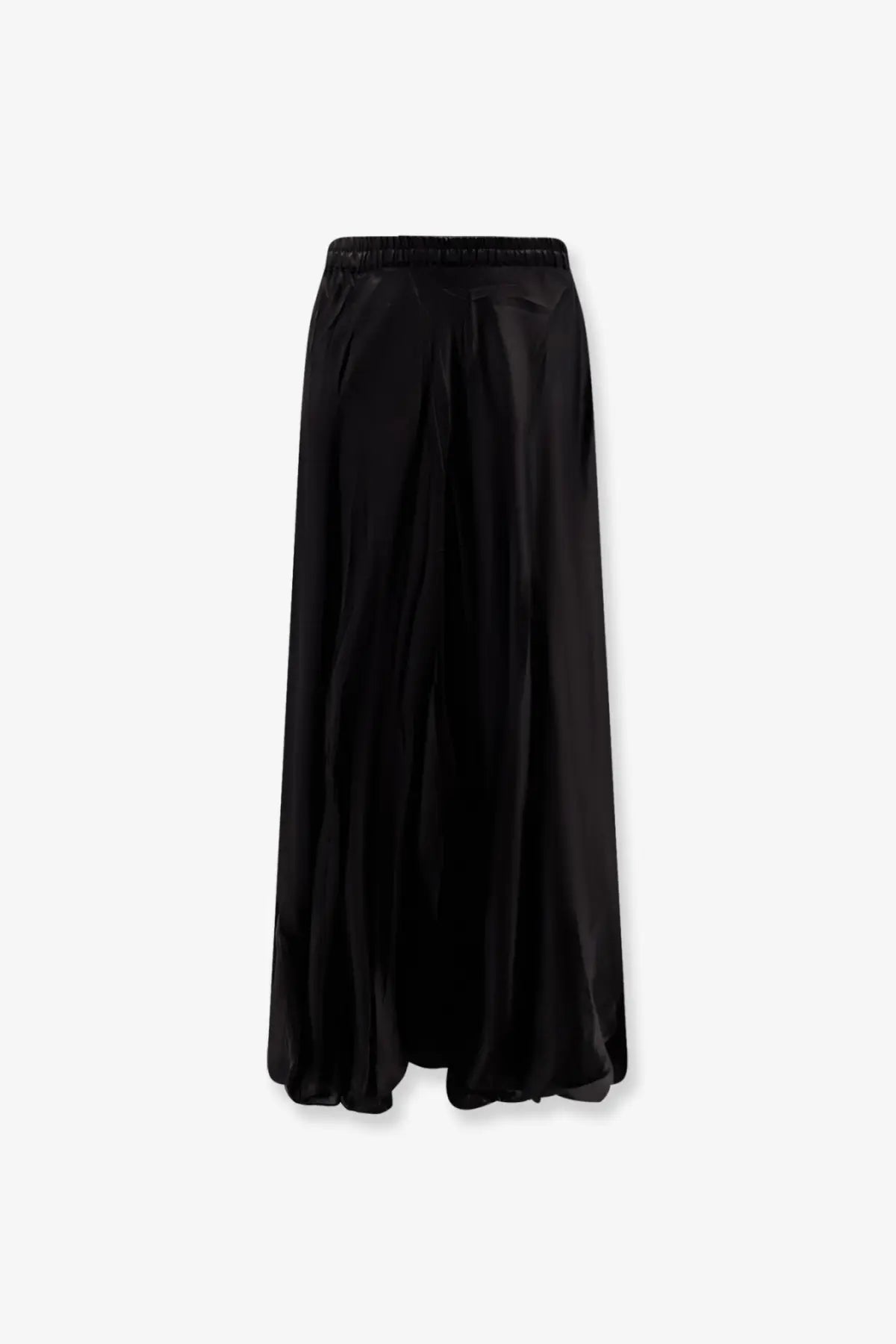 Mes demoiselles women’s calista black satin maxi skirt with elastic waistband and viscose fabric