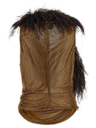 Giuseppe Di Morabito Mesh and Feather Top Gold