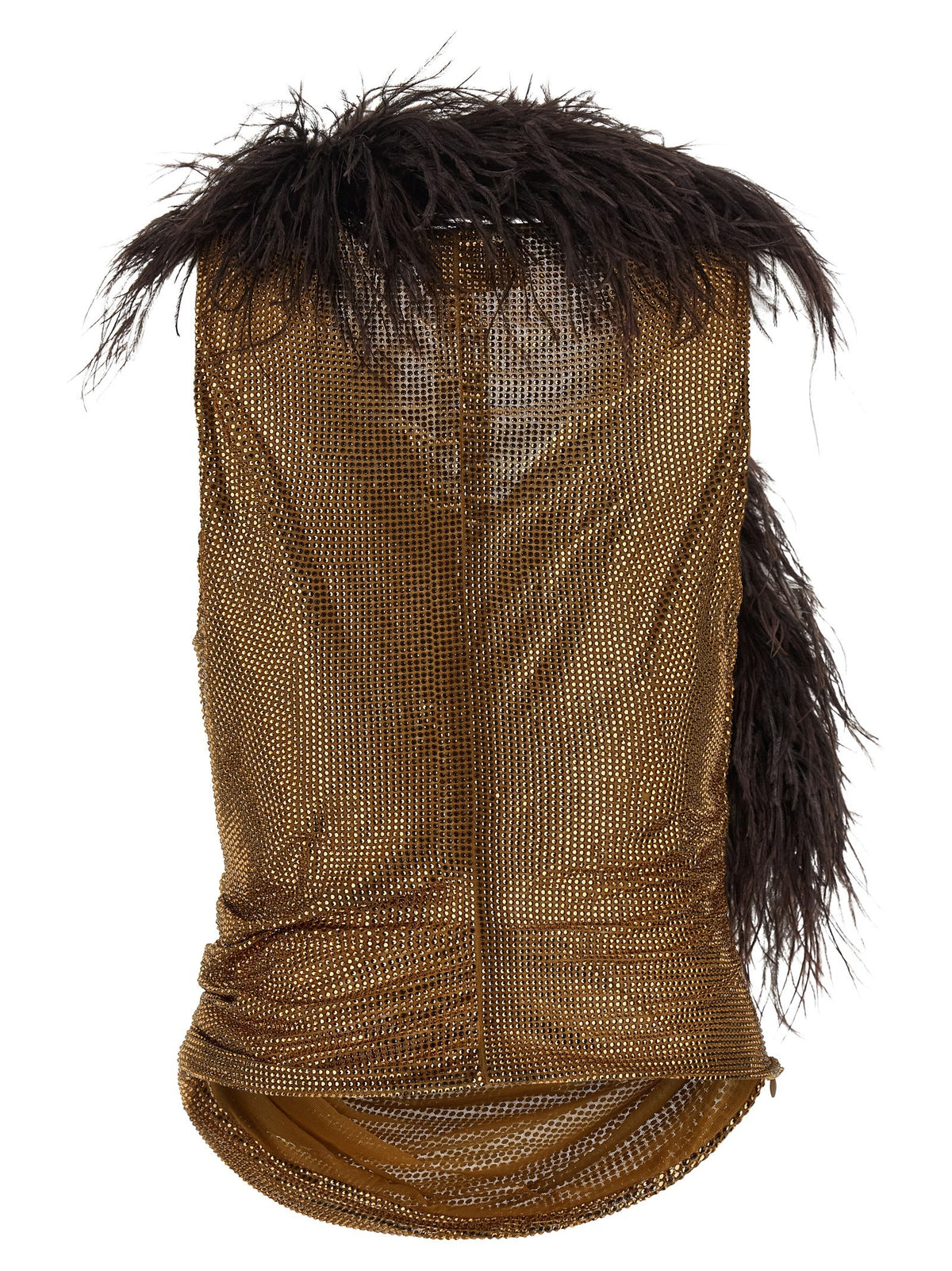 Giuseppe Di Morabito Mesh and Feather Top Gold