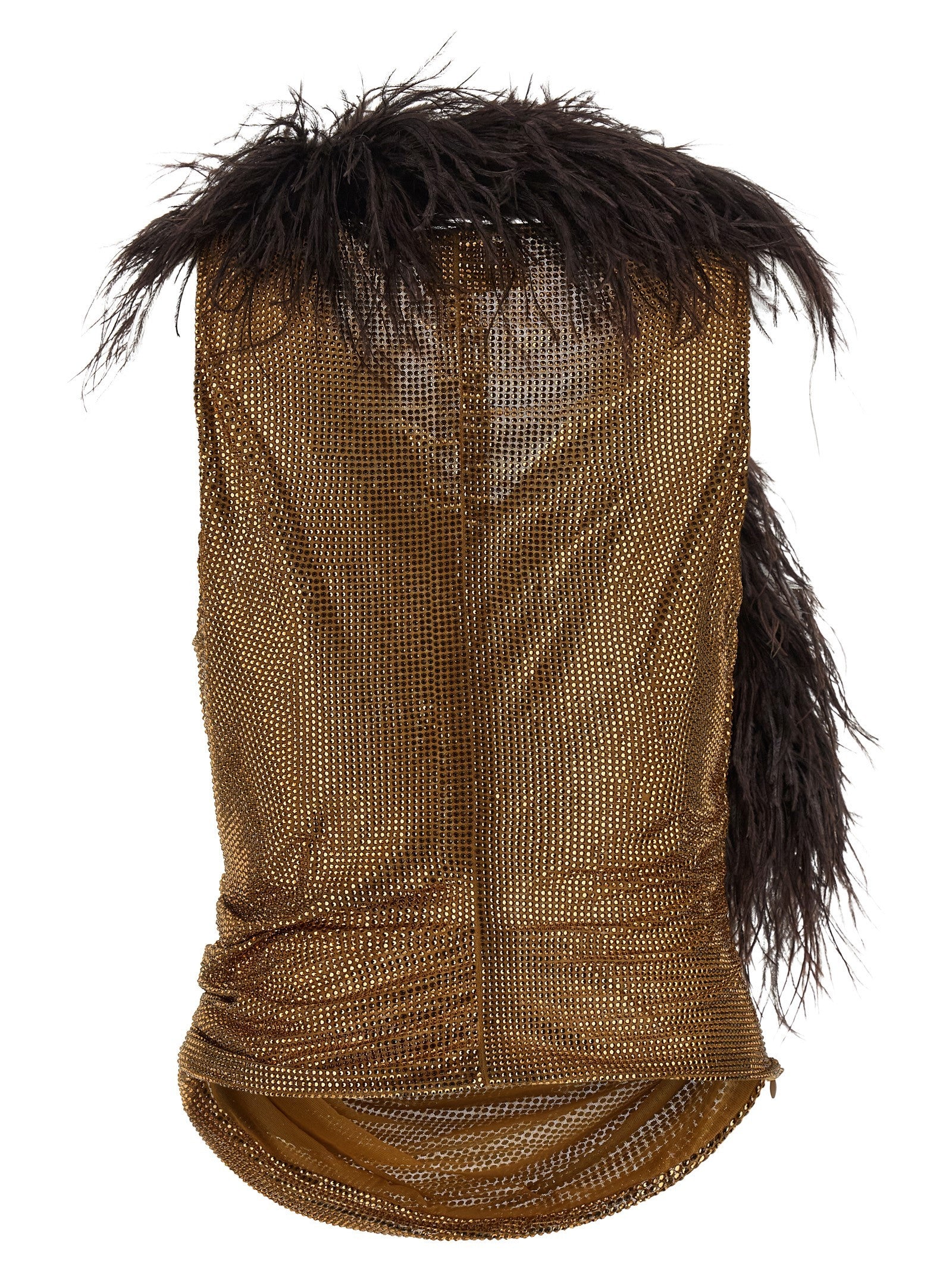 Giuseppe Di Morabito Mesh and Feather Top Gold