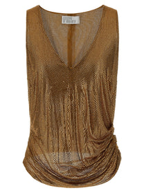 Giuseppe Di Morabito Mesh and Feather Top Gold