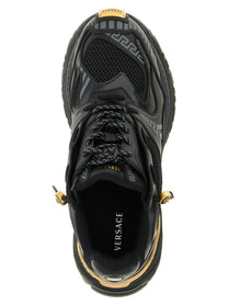 Versace Mesh and Leather Sneakers Gold