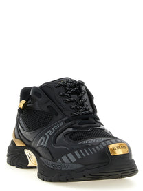 Versace Mesh and Leather Sneakers Gold