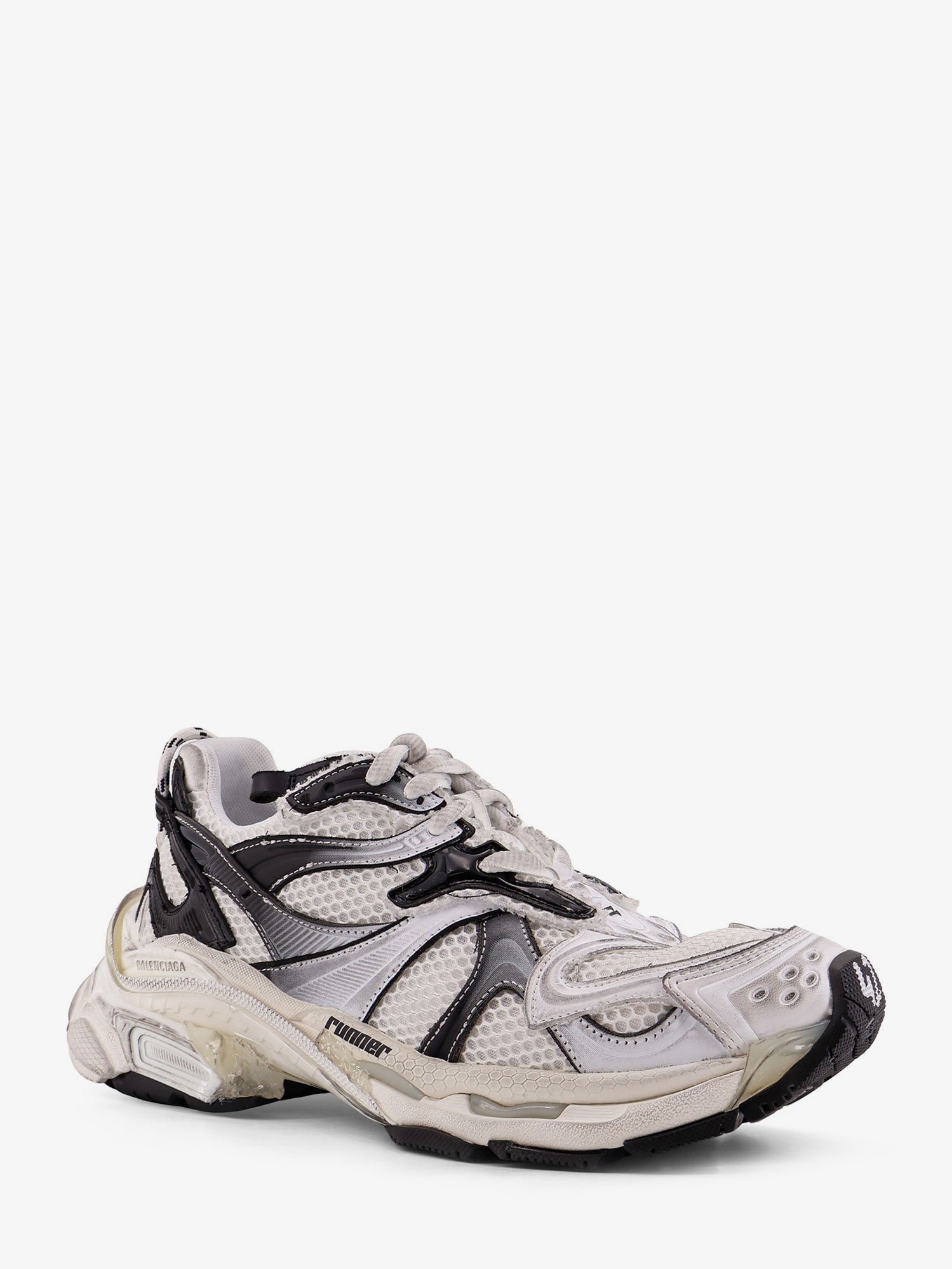 Balenciaga Men's Mesh and Nylon Runner Sneakers White