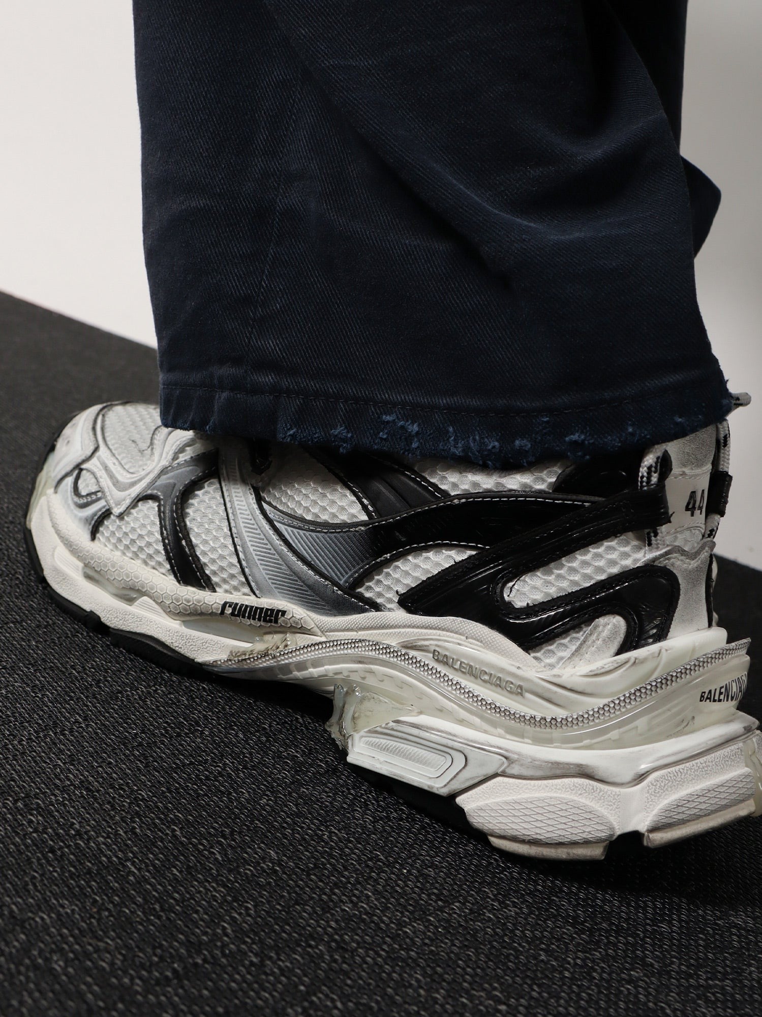Balenciaga Men's Mesh and Nylon Runner Sneakers White