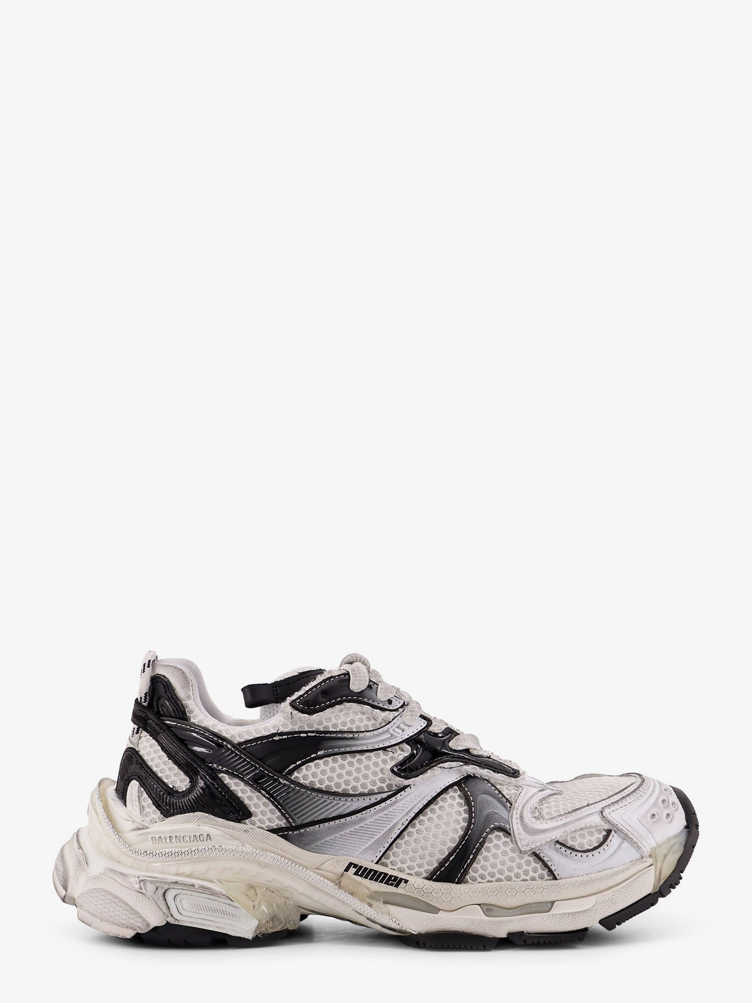 Balenciaga Men's Mesh and Nylon Runner Sneakers White
